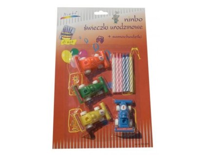 Svíčky dortové 006V 6ks + autička