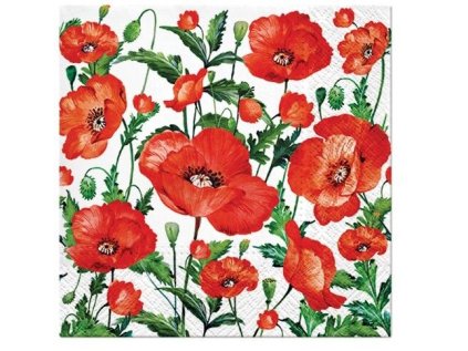 Ubrousky PAW Dekor L (20ks) Flanders Poppy