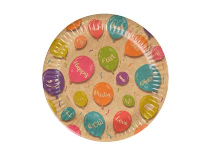 AX talíř papírový 23cm 8ks Kraft balloon