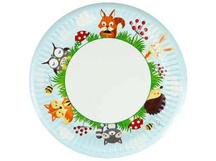 AX talíř papírový 23cm 8ks lesní zvěř