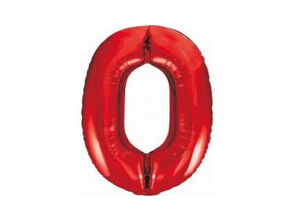 GD balónek fóliový 85cm B&C "0" červená