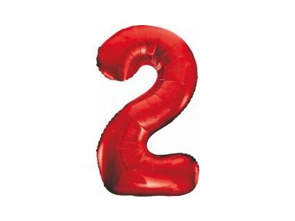 GD balónek fóliový 85cm B&C "2" červená