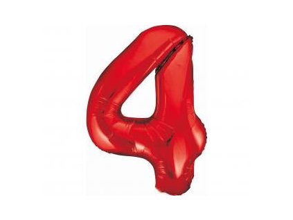 GD balónek fóliový 85cm B&C "4" červená