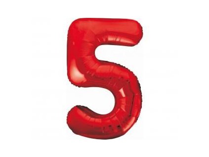 GD balónek fóliový 85cm B&C "5" červená
