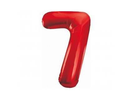 GD balónek fóliový 85cm B&C "7" červená