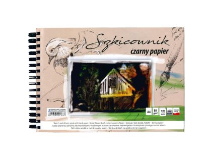 Skicák v deskach černý p A4/120l 80g SP