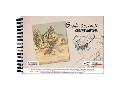 Skicák v deskách černý p A4/60l 170g SP