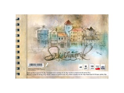 Skicák v deskách A5/100l 90g SP KRESKA