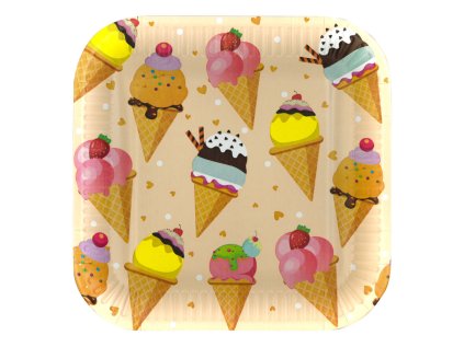 PAW talíř 23cm SQ 10ks ICE CREAM