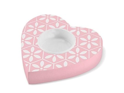 PAW svícen na čajovku CUTE HEART růžový