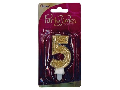 Svíčky dortové číslo "5" Premium ARPEX
