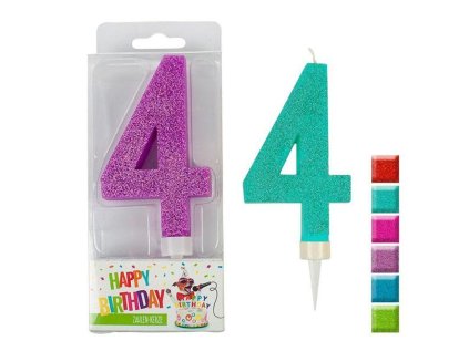 TH svíčka dortová MAXI GLITTER 4