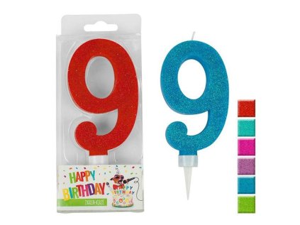 TH svíčka dortová MAXI GLITTER 9