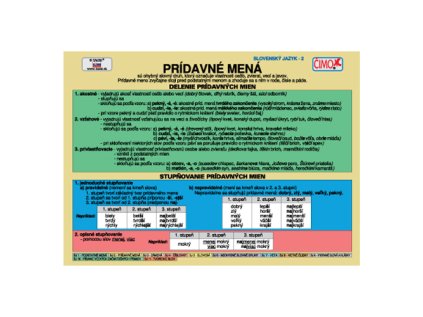 skolni karticka pridavna jmena