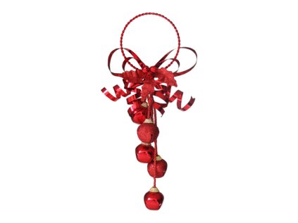 dekorace zavesna rolnicka cervena 28 cm 1ks