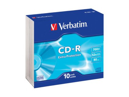 cd r verbatim datalife extra protection 52x 700 mb 80 min 10 pack slim