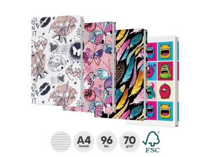 kniha zaznamova linkovana a4 96 listova