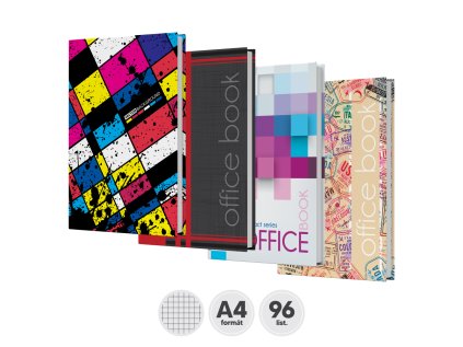 kniha zaznamova ctvereckova a4 96 listova