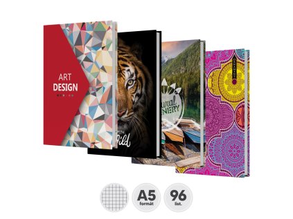 kniha zaznamova ctvereckova a5 96 listova