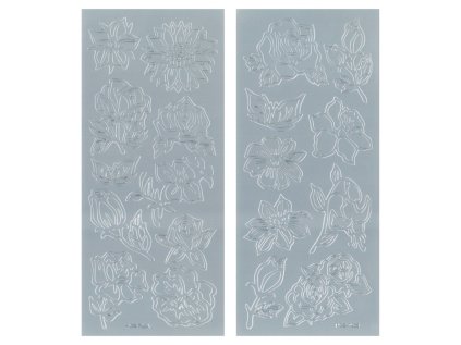 adhezivni nalepky kvetiny motyli hvezdy stribrna barva mix cena 1bal