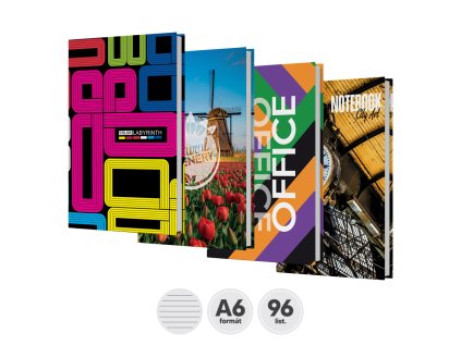 kniha zaznamova linkovana a6 96 listova office design