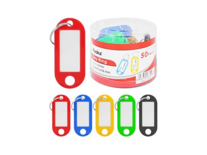 krouzek na klice s jmenovkou mix barev 1ks