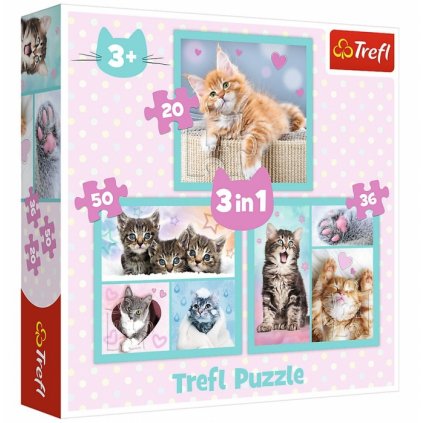 32563 74544 kocky puzzle sladka kotatka 3 v 1 mix 20 36 a 50 dilku