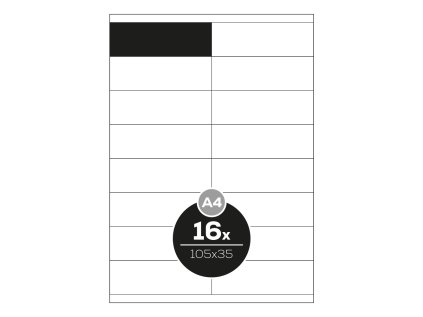 etikety print a4 100 ks 105x35 16 etiket bile