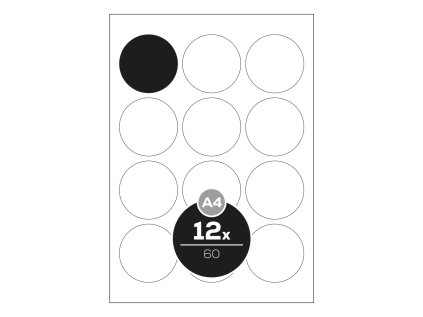 etikety print a4 100 ks kruhove 60 12 etiket bile