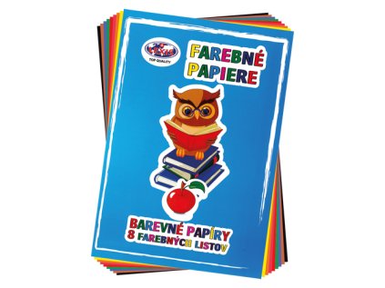 slozka barevneho papiru a4 80g 8 listu 8 barev