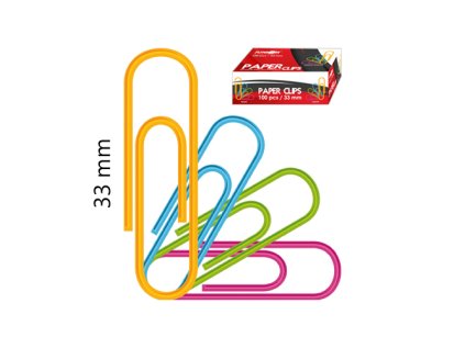 spony hladke barevne junior 33 mm 100 ks