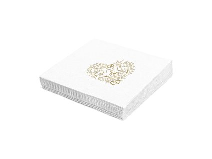 ubrousky 2 vrstve 33 x 33 cm svatba 50ks