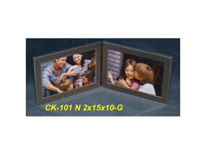 fotoramecek kovovy pro 2 fotografie 10x15 cm