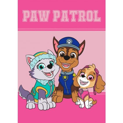 FA 515018 fleece deka paw patrol ruzova