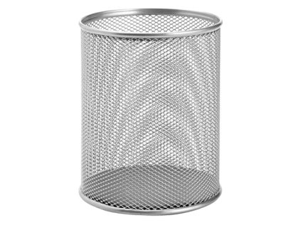 drateny stojan na pera velky stribrny