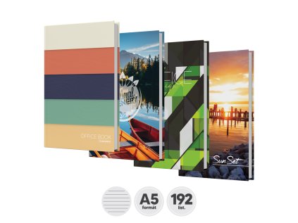 kniha zaznamova linkovana a5 192 listova