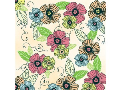 ubrousky tat 33x33cm dancing flowers