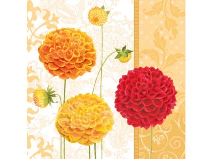 ubrousky paw l 33x33 cm floral autumn orange