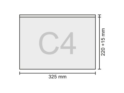 obalka c4 transportni pruhledna 325x220 15 mm bal 50 ks