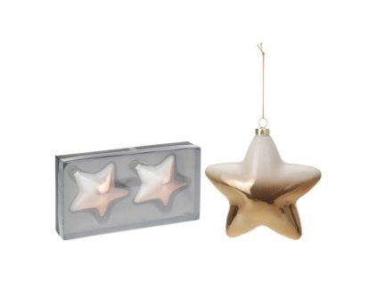 vanocni ozdoby pp medene hvezdy 10 cm sada 2ks