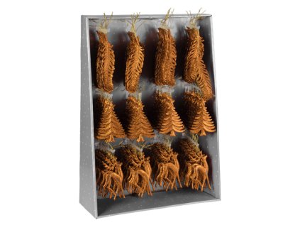 vanocni ozdoba pp medena ruzne tvary 16 cm mix 1ks