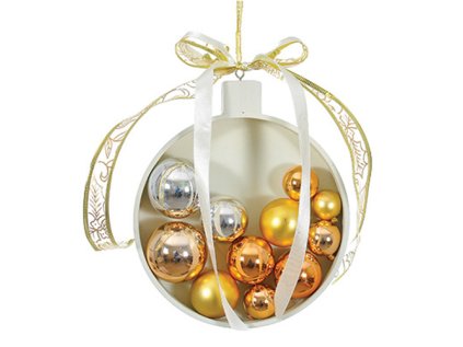 dekorace zavesna sampanska zlata 21 cm 1ks