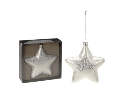 vanocni ozdoba pp stribrna hvezda 15 cm 1ks