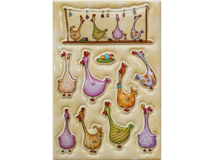 velikonocni nalepka plasticka slepicky