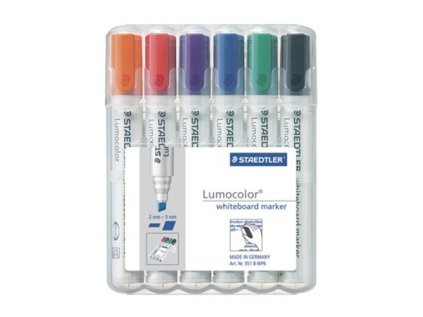 popisovac na tabule 2 5 mm zkoseny hrot staedtler lumocolor 351 b 6 ks