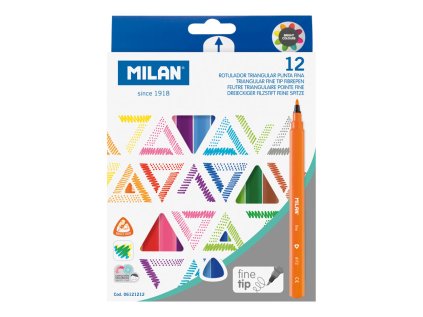 fixy milan trojhranne s tenkym hrotem sada 12 barev