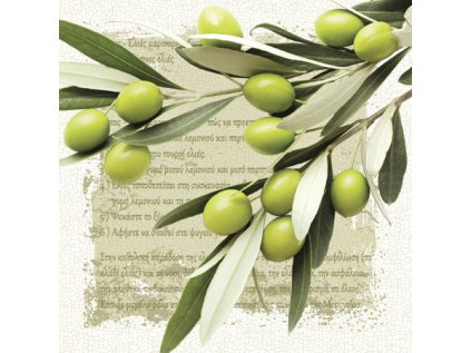 ubrousky paw l 33x33cm greek olives