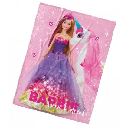 41289 detska deka barbie a kouzelny jednorozec 130x170