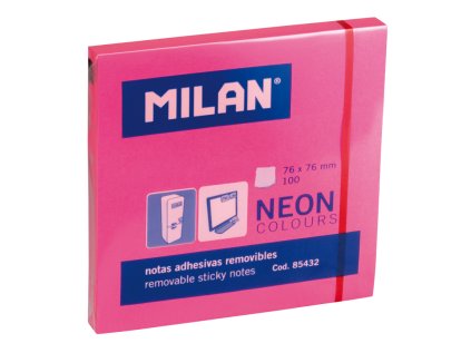 blok lep neon milan 76 x 76 mm ruzovy