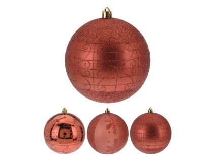 vanocni koule pp 120 mm cervena mix 1ks